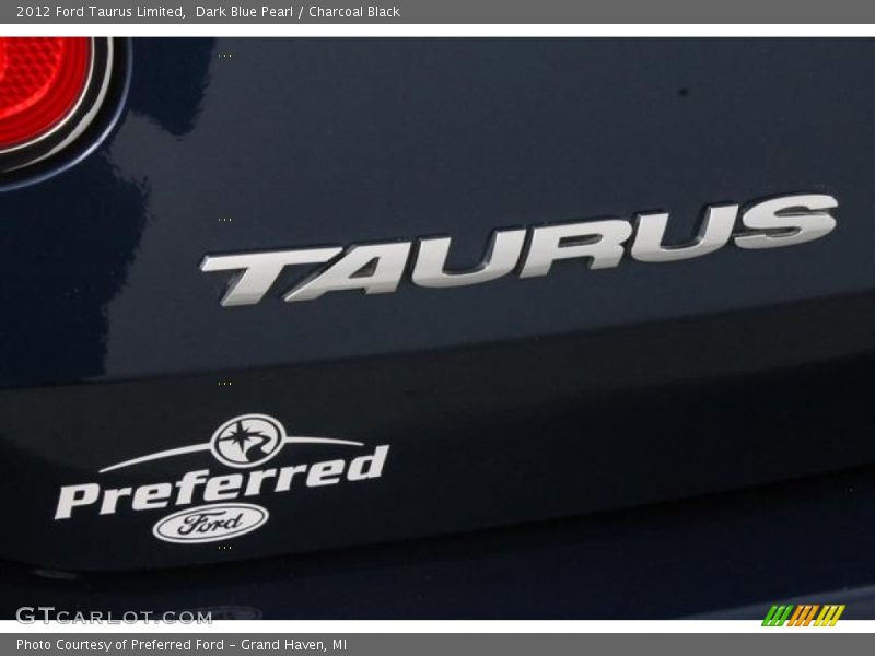 Dark Blue Pearl / Charcoal Black 2012 Ford Taurus Limited