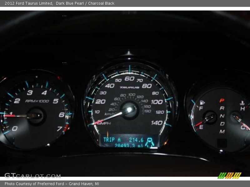 Dark Blue Pearl / Charcoal Black 2012 Ford Taurus Limited
