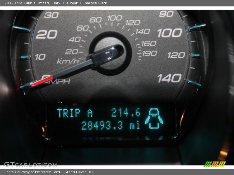 Dark Blue Pearl / Charcoal Black 2012 Ford Taurus Limited