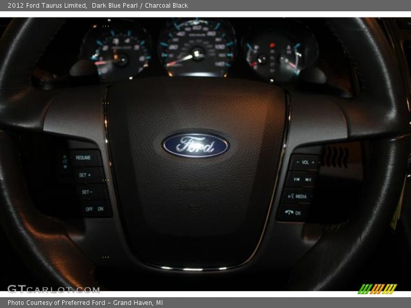 Dark Blue Pearl / Charcoal Black 2012 Ford Taurus Limited