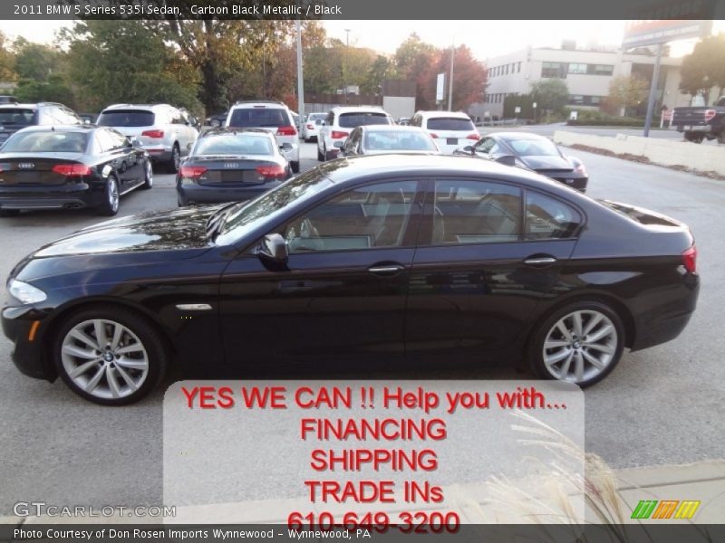 Carbon Black Metallic / Black 2011 BMW 5 Series 535i Sedan