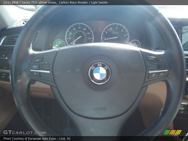 Carbon Black Metallic / Light Saddle 2011 BMW 7 Series 750i xDrive Sedan