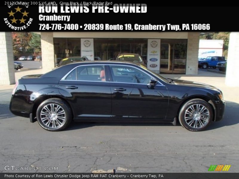 Gloss Black / Black/Radar Red 2012 Chrysler 300 S V6 AWD
