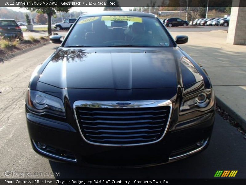 Gloss Black / Black/Radar Red 2012 Chrysler 300 S V6 AWD