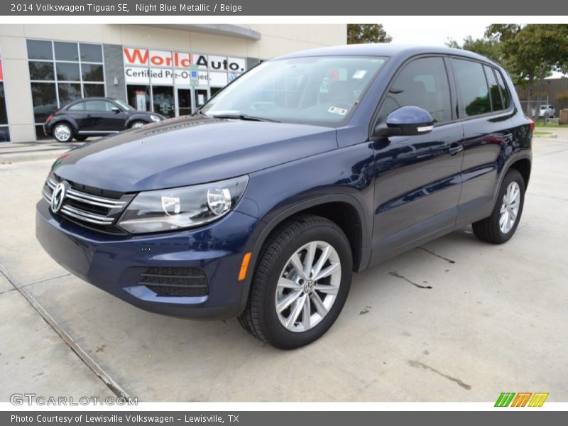 Night Blue Metallic / Beige 2014 Volkswagen Tiguan SE