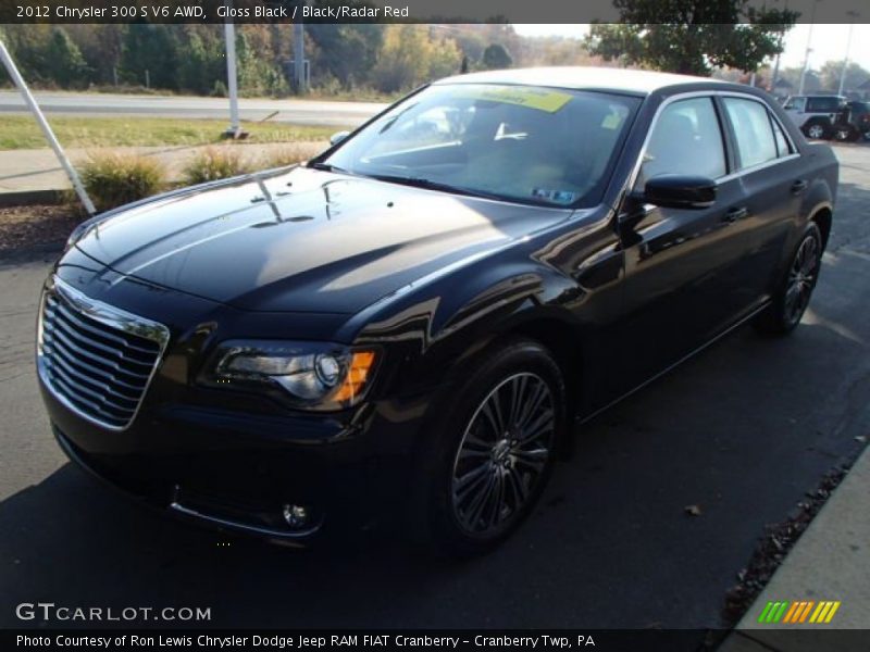 Gloss Black / Black/Radar Red 2012 Chrysler 300 S V6 AWD