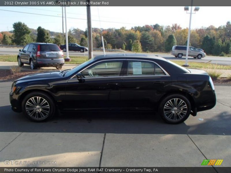 Gloss Black / Black/Radar Red 2012 Chrysler 300 S V6 AWD