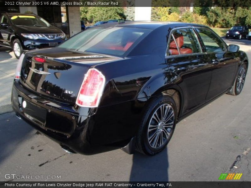 Gloss Black / Black/Radar Red 2012 Chrysler 300 S V6 AWD