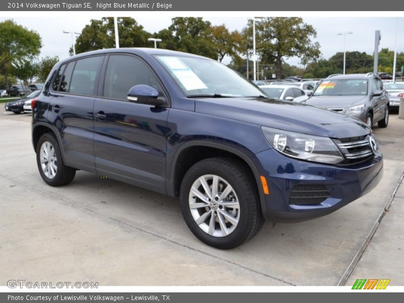 Night Blue Metallic / Beige 2014 Volkswagen Tiguan SE