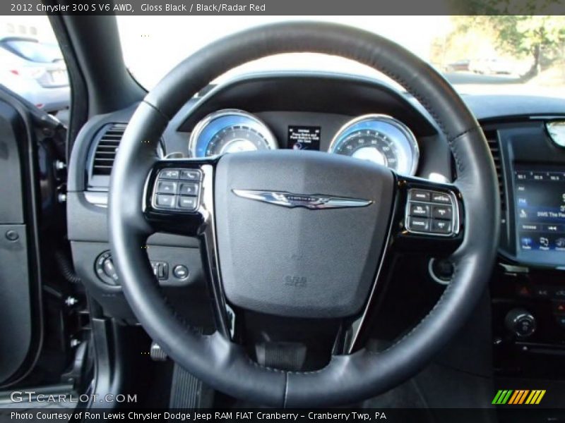 Gloss Black / Black/Radar Red 2012 Chrysler 300 S V6 AWD