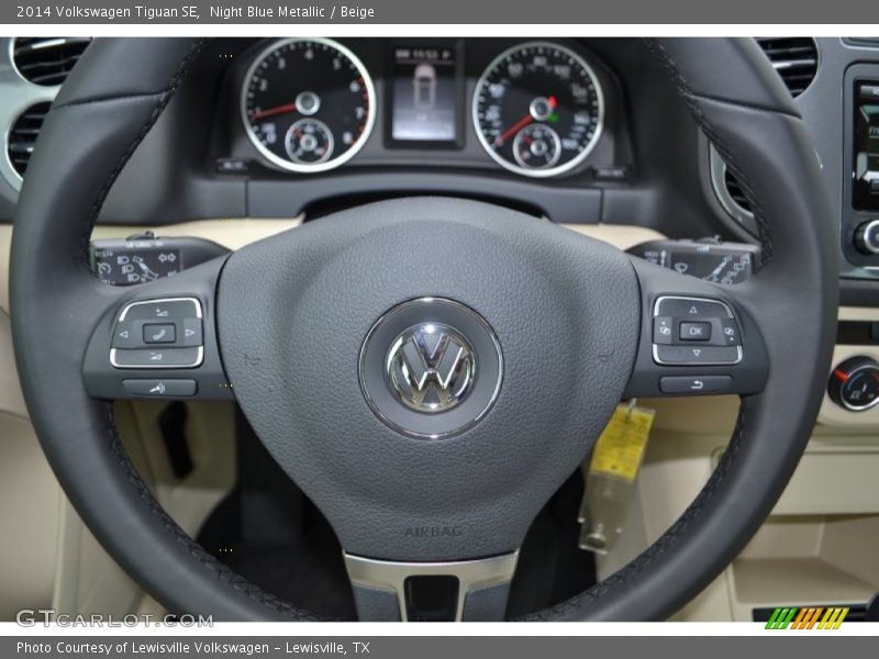 Night Blue Metallic / Beige 2014 Volkswagen Tiguan SE