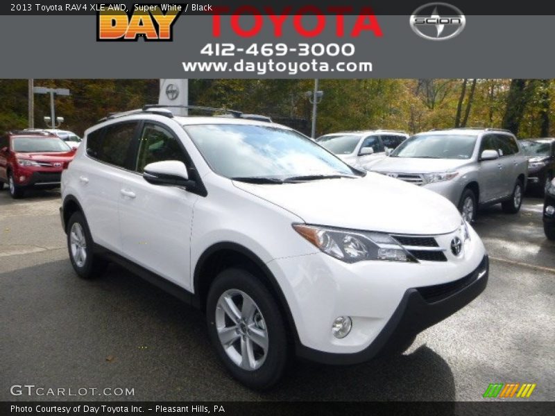 Super White / Black 2013 Toyota RAV4 XLE AWD