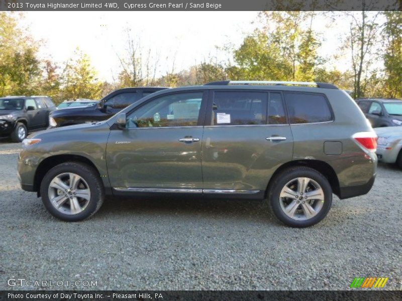 Cypress Green Pearl / Sand Beige 2013 Toyota Highlander Limited 4WD