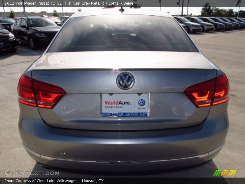Platinum Gray Metallic / Cornsilk Beige 2012 Volkswagen Passat TDI SE