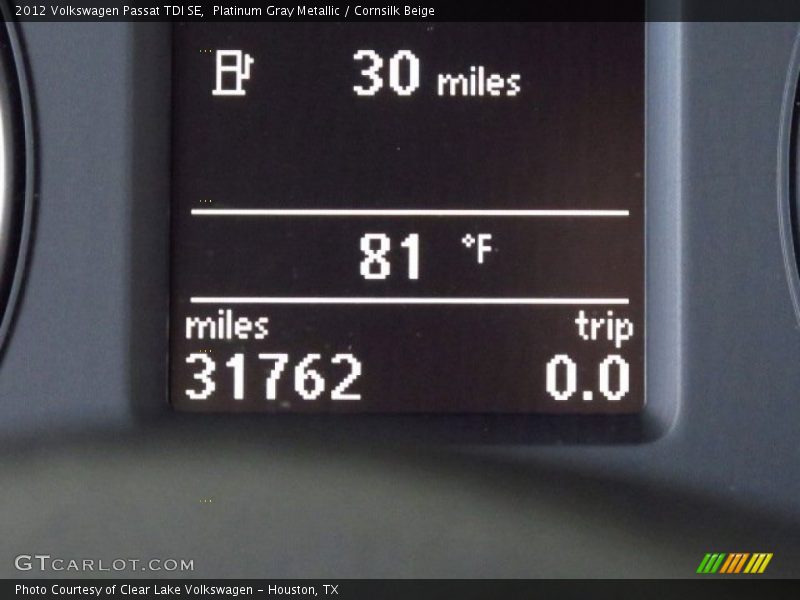 Platinum Gray Metallic / Cornsilk Beige 2012 Volkswagen Passat TDI SE