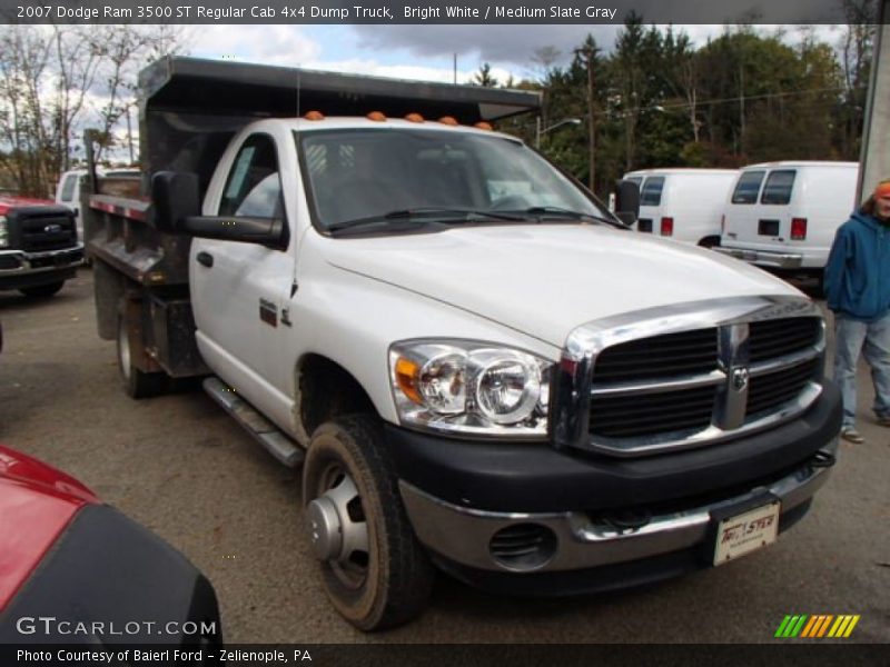 Bright White / Medium Slate Gray 2007 Dodge Ram 3500 ST Regular Cab 4x4 Dump Truck