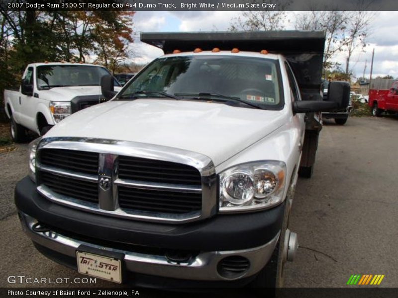 Bright White / Medium Slate Gray 2007 Dodge Ram 3500 ST Regular Cab 4x4 Dump Truck
