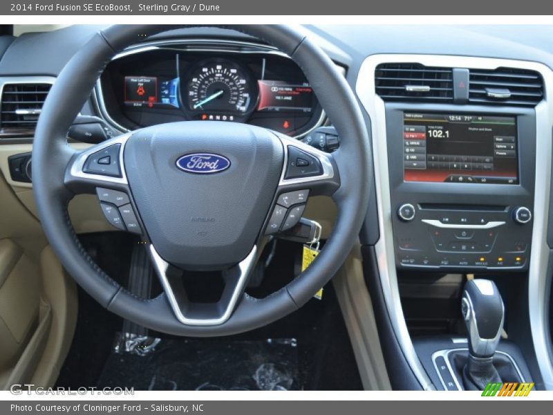 Sterling Gray / Dune 2014 Ford Fusion SE EcoBoost