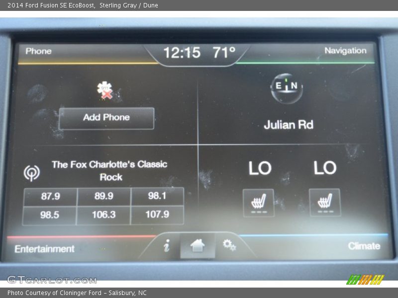 Sterling Gray / Dune 2014 Ford Fusion SE EcoBoost