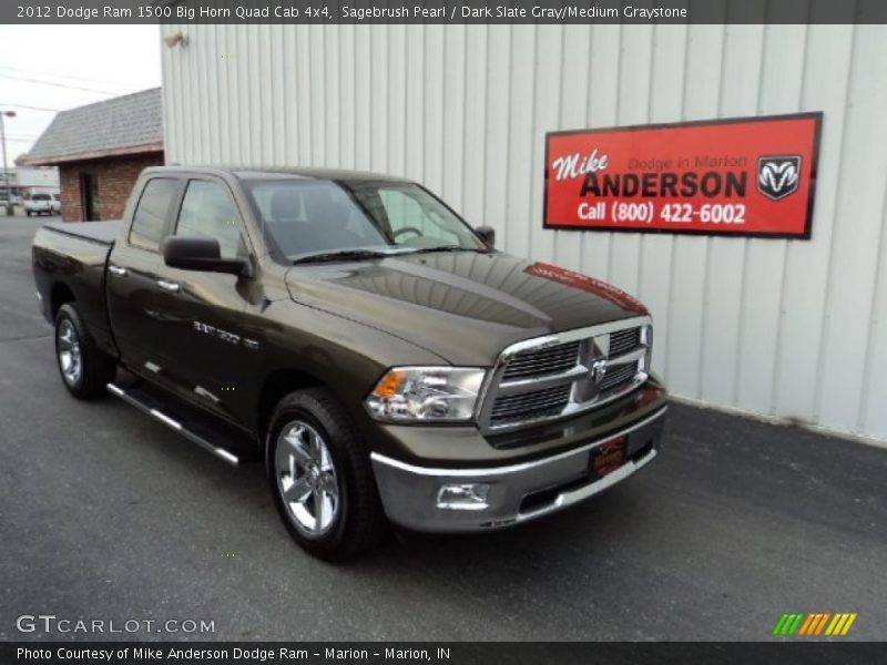 Sagebrush Pearl / Dark Slate Gray/Medium Graystone 2012 Dodge Ram 1500 Big Horn Quad Cab 4x4