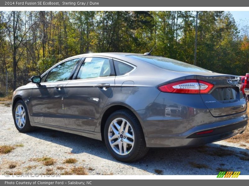 Sterling Gray / Dune 2014 Ford Fusion SE EcoBoost