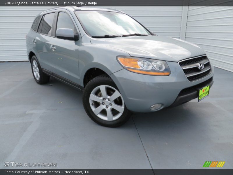 Platinum Sage / Beige 2009 Hyundai Santa Fe Limited
