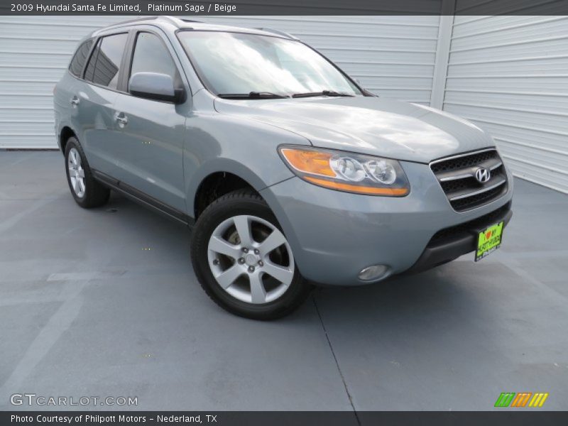 Platinum Sage / Beige 2009 Hyundai Santa Fe Limited