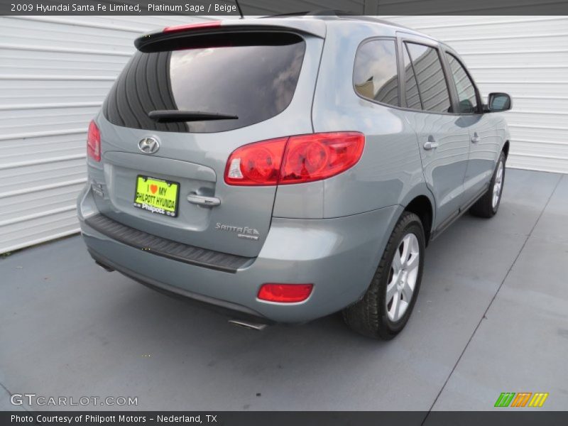 Platinum Sage / Beige 2009 Hyundai Santa Fe Limited