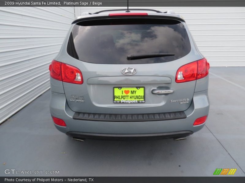 Platinum Sage / Beige 2009 Hyundai Santa Fe Limited