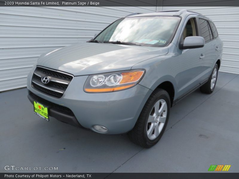 Platinum Sage / Beige 2009 Hyundai Santa Fe Limited