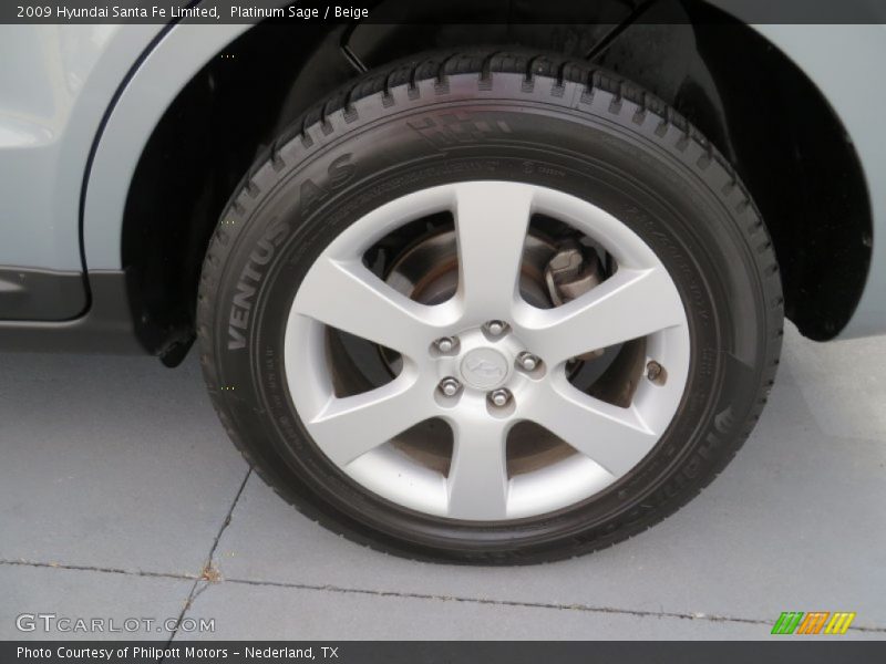 Platinum Sage / Beige 2009 Hyundai Santa Fe Limited