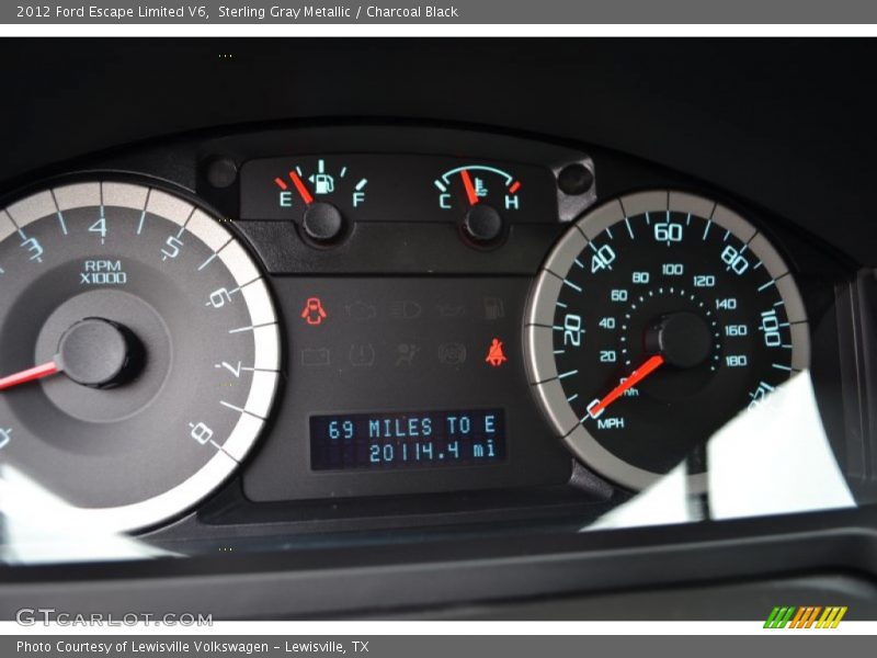 Sterling Gray Metallic / Charcoal Black 2012 Ford Escape Limited V6