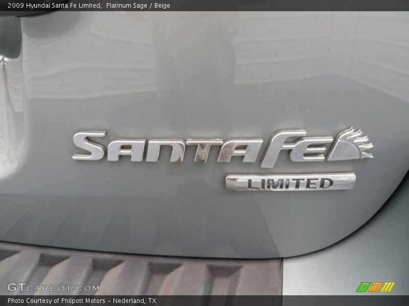 Platinum Sage / Beige 2009 Hyundai Santa Fe Limited