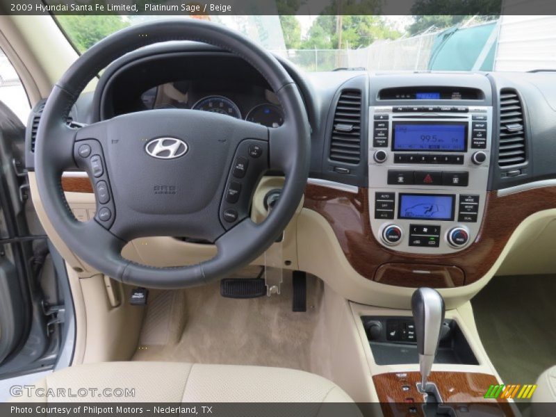 Platinum Sage / Beige 2009 Hyundai Santa Fe Limited