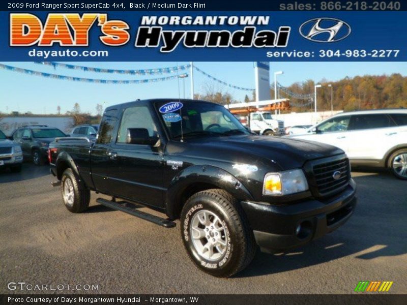 Black / Medium Dark Flint 2009 Ford Ranger Sport SuperCab 4x4