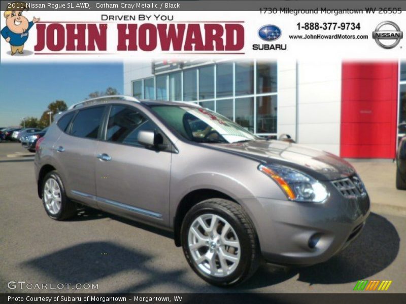 Gotham Gray Metallic / Black 2011 Nissan Rogue SL AWD