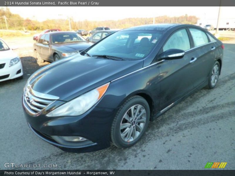 Pacific Blue Pearl / Gray 2014 Hyundai Sonata Limited