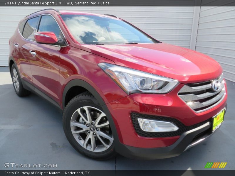 Serrano Red / Beige 2014 Hyundai Santa Fe Sport 2.0T FWD