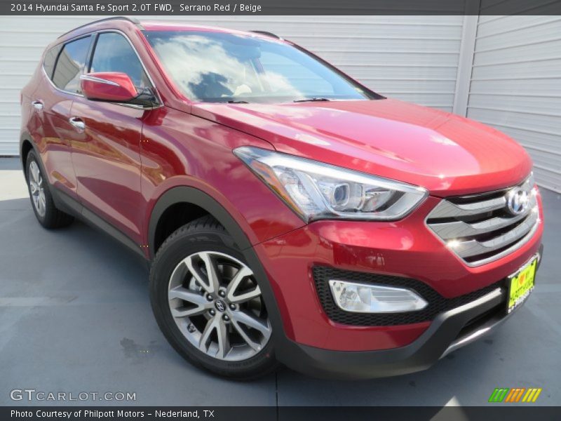 Serrano Red / Beige 2014 Hyundai Santa Fe Sport 2.0T FWD