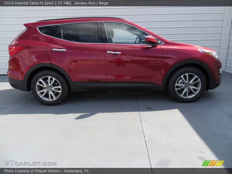 Serrano Red / Beige 2014 Hyundai Santa Fe Sport 2.0T FWD