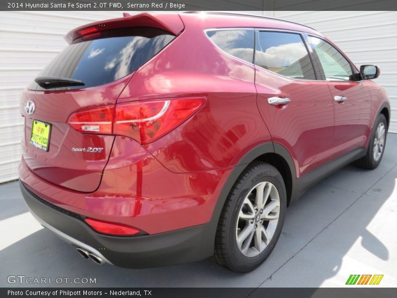 Serrano Red / Beige 2014 Hyundai Santa Fe Sport 2.0T FWD