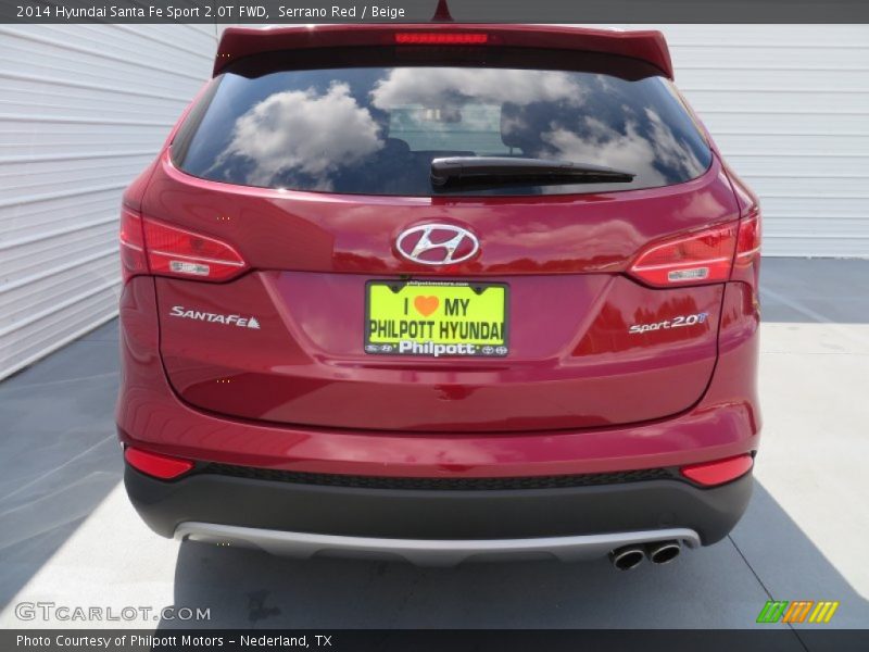 Serrano Red / Beige 2014 Hyundai Santa Fe Sport 2.0T FWD