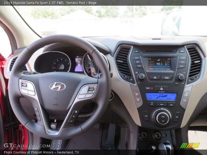 Serrano Red / Beige 2014 Hyundai Santa Fe Sport 2.0T FWD