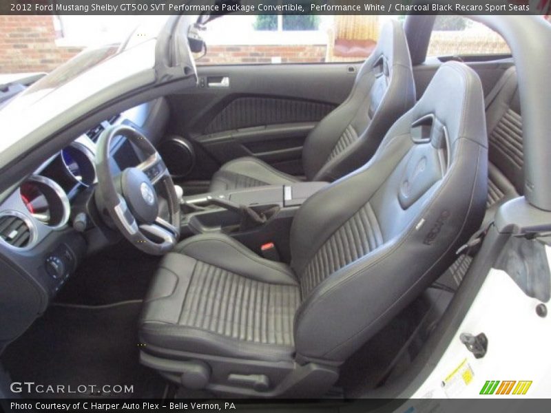 Performance White / Charcoal Black Recaro Sport Seats 2012 Ford Mustang Shelby GT500 SVT Performance Package Convertible