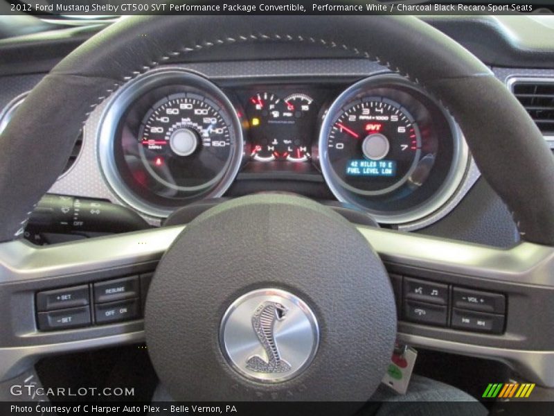 Performance White / Charcoal Black Recaro Sport Seats 2012 Ford Mustang Shelby GT500 SVT Performance Package Convertible