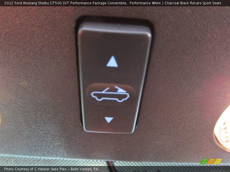 Performance White / Charcoal Black Recaro Sport Seats 2012 Ford Mustang Shelby GT500 SVT Performance Package Convertible