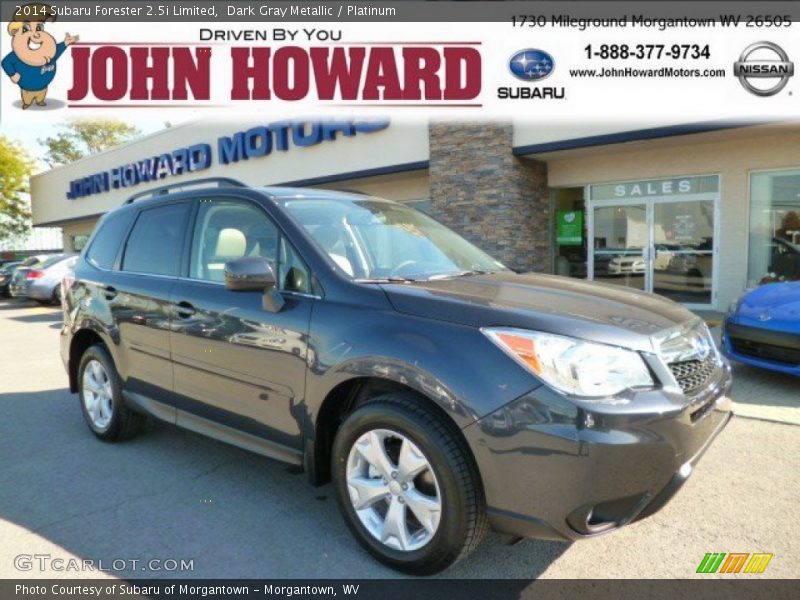 Dark Gray Metallic / Platinum 2014 Subaru Forester 2.5i Limited