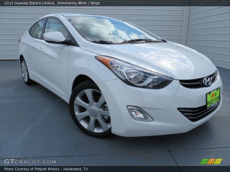 Shimmering White / Beige 2013 Hyundai Elantra Limited