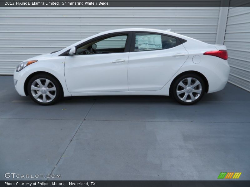 Shimmering White / Beige 2013 Hyundai Elantra Limited