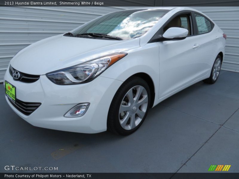 Shimmering White / Beige 2013 Hyundai Elantra Limited